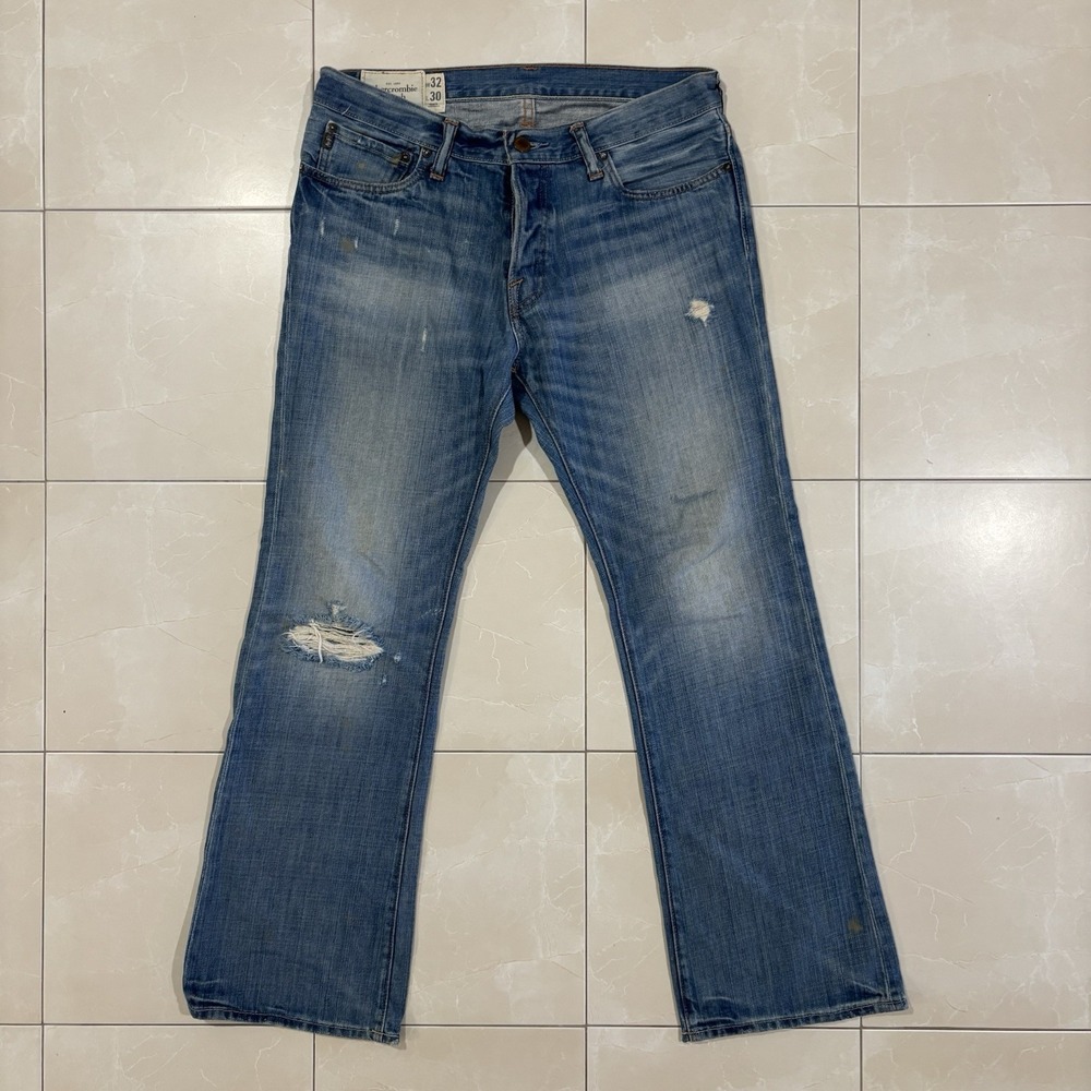 Abercrombie & Fitch Men's Blue Bootcut Jeans